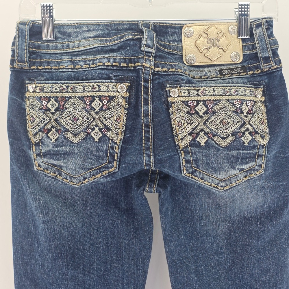 Miss Me Bootcut Jeans Womens 27 Dark Wash Embellished Embroidered MP8739B Y2K - Picture 16 of 16